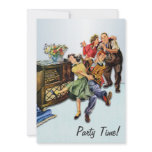Sock Hop Party Time Retro Personalized Invitations