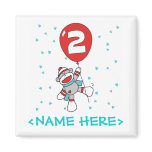 Sock Monkey 2nd Birthday Magnets