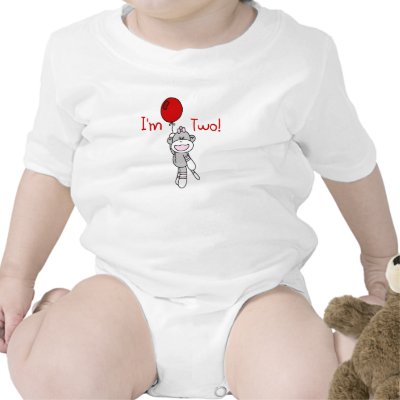 Sock Monkey 2nd Birthday Tee Shirt by kids_birthdays