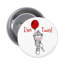 Sock Monkey 2nd Birthday Tshirts and Gifts Pins