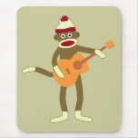 Sock Monkey Acoustic Guitar Mouse Pad