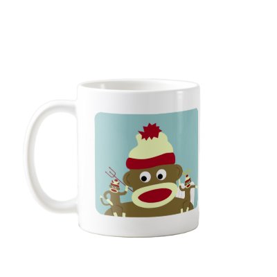 Sock Monkey Angel & Devil Coffee Mug