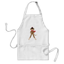 sock monkey apron