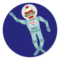 Sock Monkey Astronaut stickers by sockmonkeys Sock Monkey Astronaut stickers