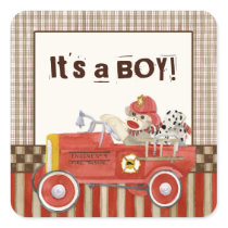 Sock Monkey, Baby Announcement or Shower Seals Sticker