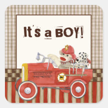 Sock Monkey, Baby Announcement or Shower Seals Sticker