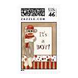 Sock Monkey, Baby Announcement  Postage