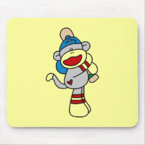Sock Monkey Baseball At Bat Tshirts and Gifts Mouse Pad