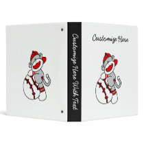 Sock Monkey Baseball T-shirts and Gifts Binder