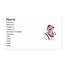 Sock Monkey Baseball T-shirts and Gifts Business Card