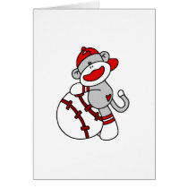 Sock Monkey Baseball T-shirts and Gifts Greeting Card