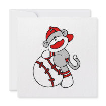 Sock Monkey Baseball T-shirts and Gifts Personalized Announcements