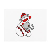 Sock Monkey Baseball T-shirts and Gifts Post Cards