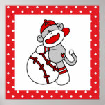 Sock Monkey Baseball T-shirts and Gifts posters