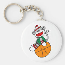 Sock Monkey Basketball Keychains
