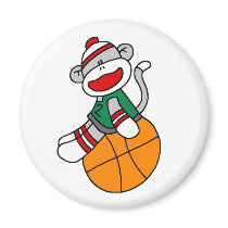 Sock Monkey Basketball magnets by sport_shop Sock Monkey Basketball magnets