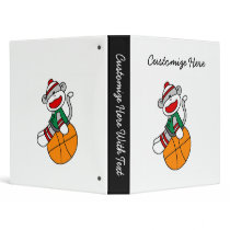 Sock Monkey Basketball T-shirts and Gifts Vinyl Binders