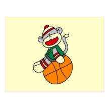 Sock Monkey Basketball T-shirts and Gifts Post Card