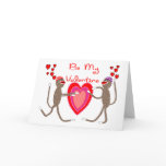 Sock Monkey "Be My Valentine" Cute Gifts cards