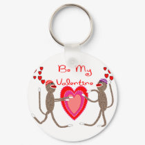 Sock Monkey "Be My Valentine" Cute Gifts keychains