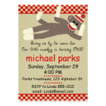 Sock Monkey birthday invitation customizable