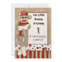 Sock Monkey, Birthday Party Invitation