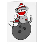 Sock Monkey Bowling Greeting Cards