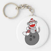 Sock Monkey Bowling T-shirts and Gifts Key Chains