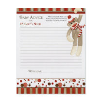 Sock Monkey, Boy Baby Shower Advice Flyer