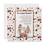 Sock Monkey, Boy Baby Shower Invitation