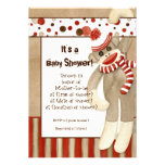 Sock Monkey, Boy Baby Shower Invitation