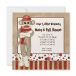 Sock Monkey, Boy Birth Announcement