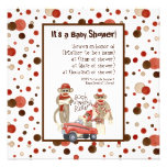 Sock Monkey, Boy Birthday Party Invitation
