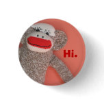 Sock Monkey Button