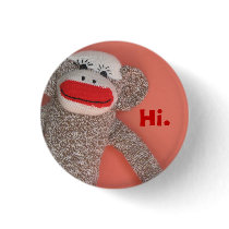 Sock Monkey Button