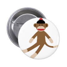 sock monkey button