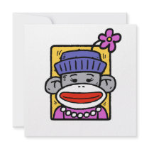 Sock Monkey Card / Invitation by magarmor Sock Monkey Card / Invitation