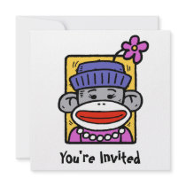 Sock Monkey Card / Invitation by magarmor Sock Monkey Card / Invitation