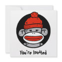 Sock Monkey Card / Invitation invitation
