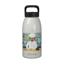 Sock Monkey Chef Reusable Water Bottles