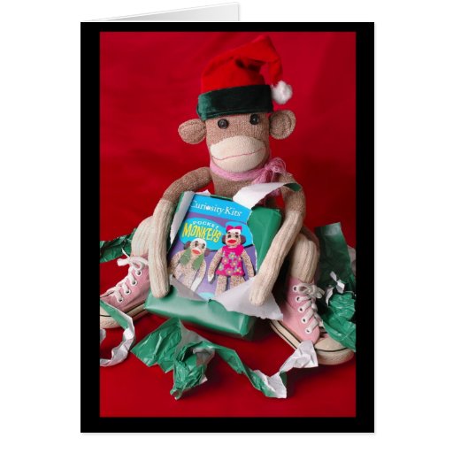 Sock Monkey Christmas Card Zazzle