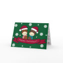 Sock Monkey Christmas Greeting Card