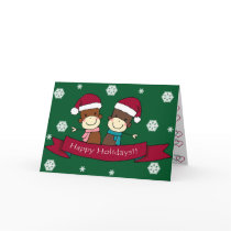 Sock Monkey Christmas Greeting Card