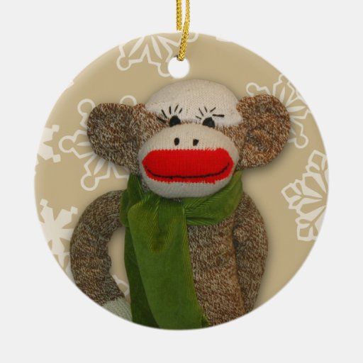sock monkey christmas ornament zazzle sock monkey christmas ornament zazzle