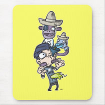 Sock Monkey Chug It mousepads by popimage Sock Monkey Chug It mousepads