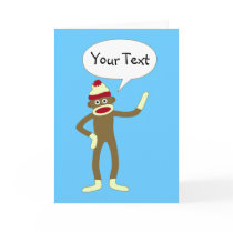 Sock Monkey Comic Speech Bubble cards