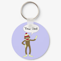 Sock Monkey Comic Speech Bubble keychains