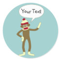 Sock Monkey Comic Speech Bubble stickers
