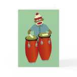 Sock Monkey Conga Drums cards