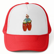 Sock Monkey Conga Drums Mesh Hats
